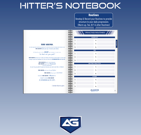 Always Grind Hitter's Notebook - Baseball Notebook/Softball Notebook