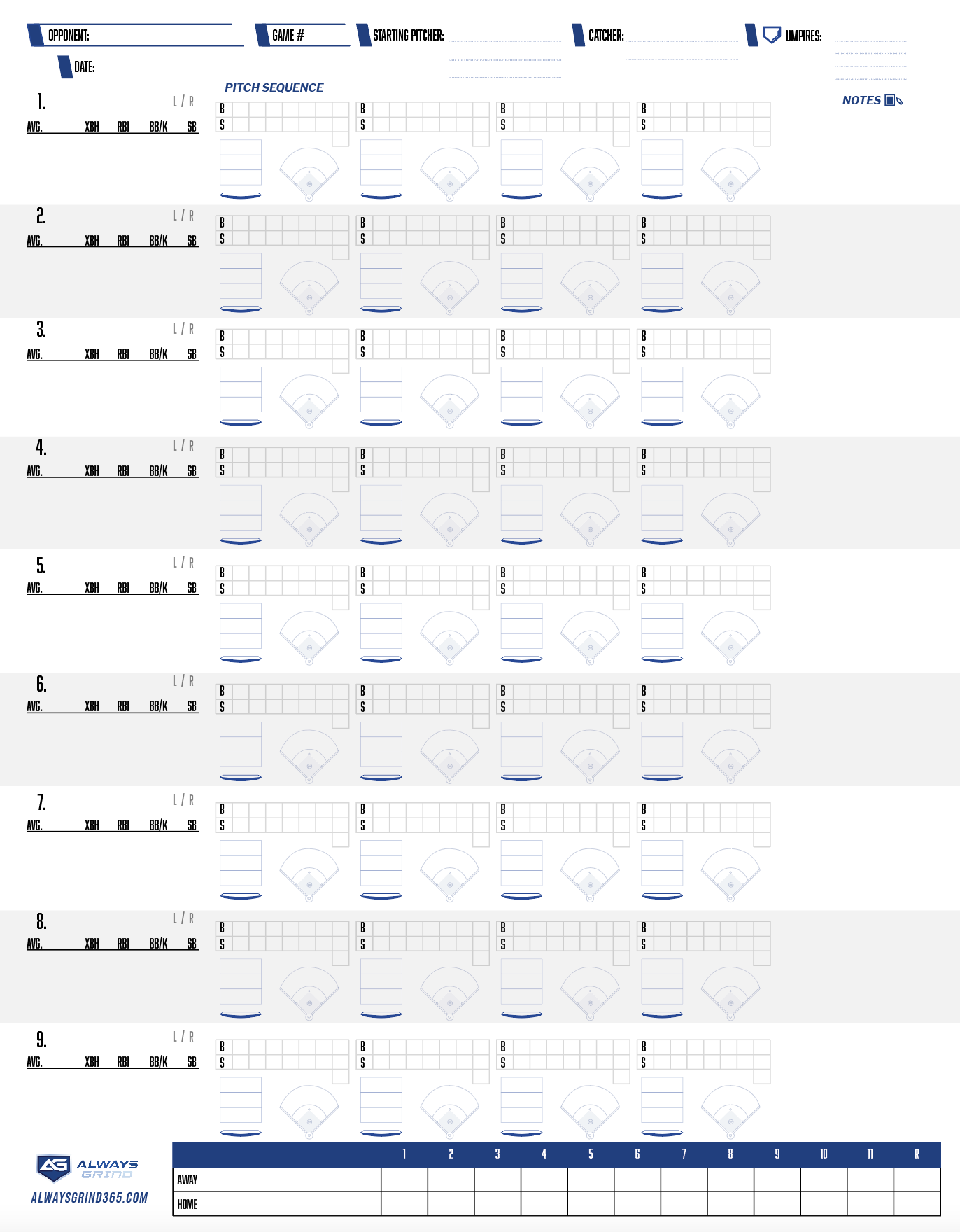 Free Printable Baseball Pitching Charts Free Printable Baseball Pitching Charts